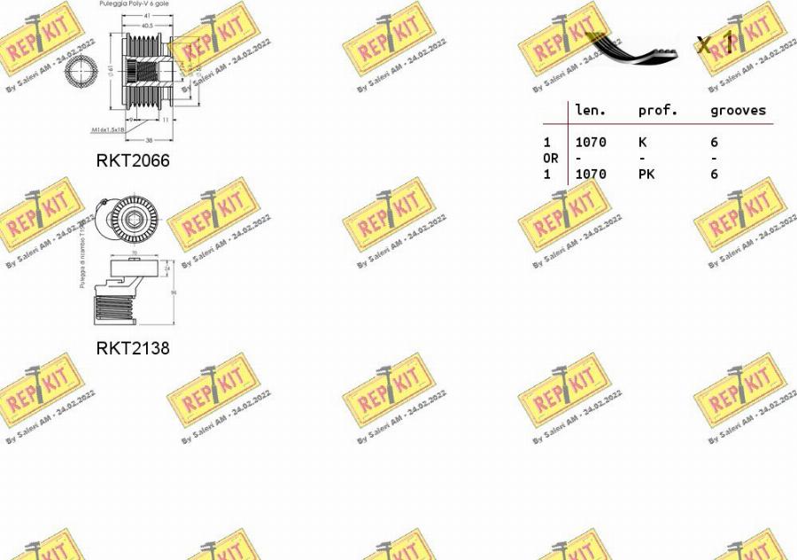 REPKIT RKTA0044 - Ķīļrievu siksnu komplekts ps1.lv