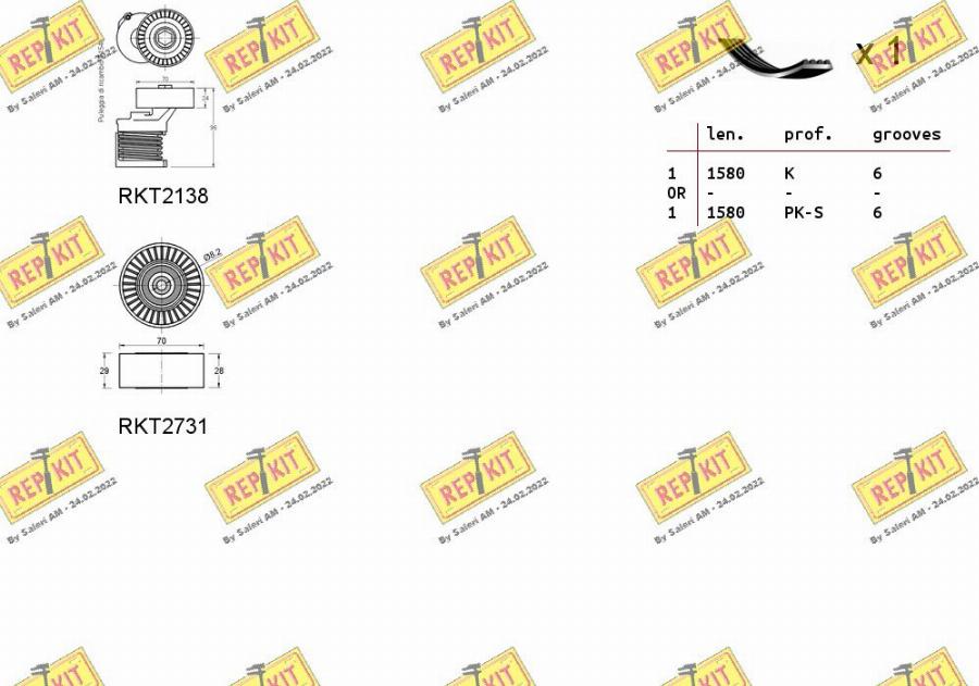 REPKIT RKTA0057 - Ķīļrievu siksnu komplekts ps1.lv