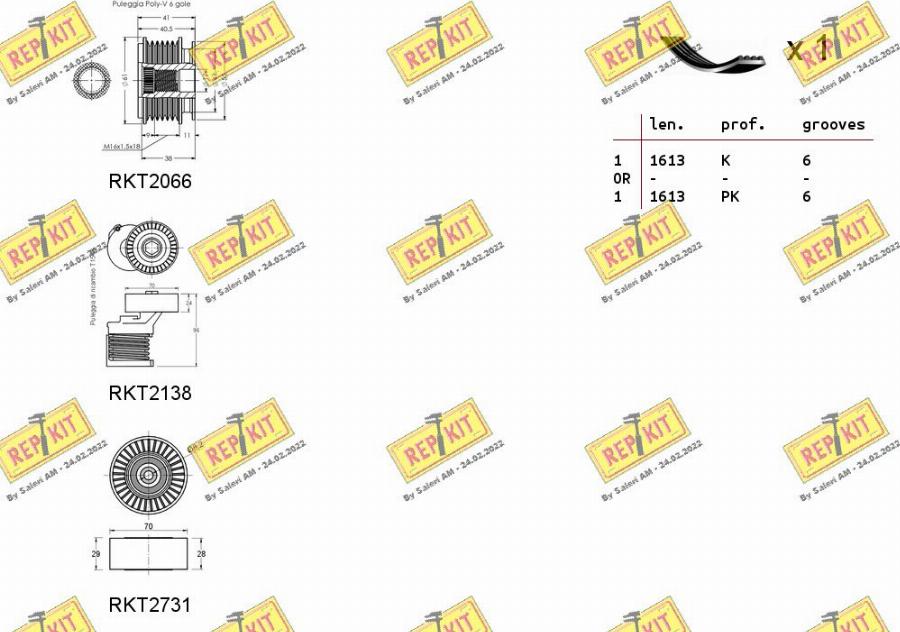 REPKIT RKTA0064 - Ķīļrievu siksnu komplekts ps1.lv