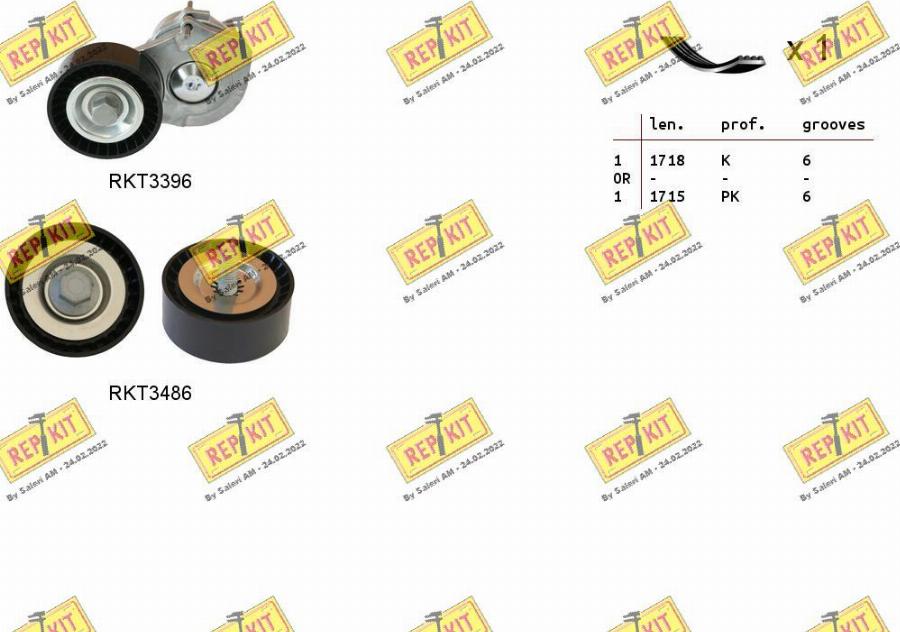 REPKIT RKTA0063 - Ķīļrievu siksnu komplekts ps1.lv