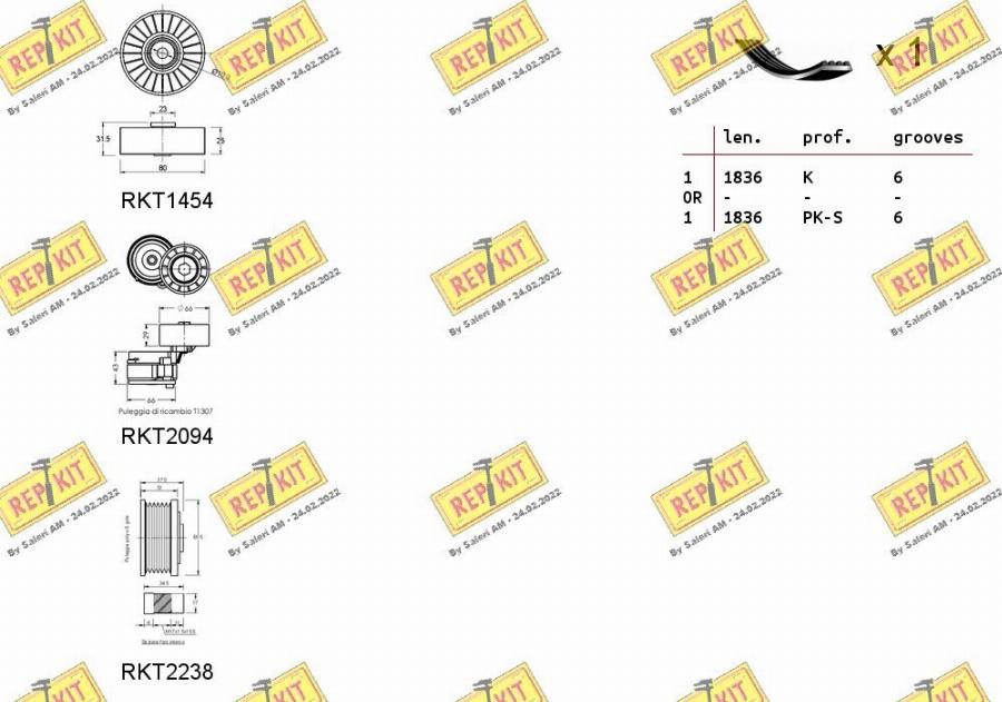 REPKIT RKTA0103 - Ķīļrievu siksnu komplekts ps1.lv