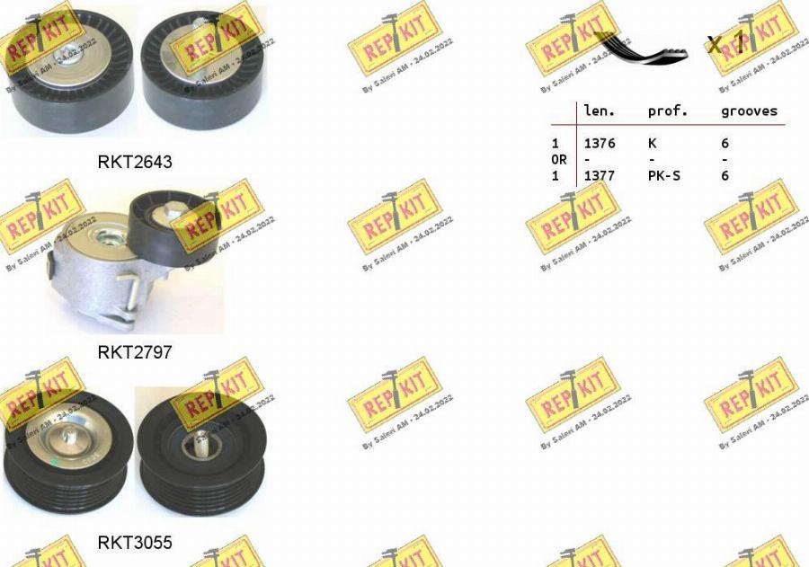 REPKIT RKTA0113 - Ķīļrievu siksnu komplekts ps1.lv