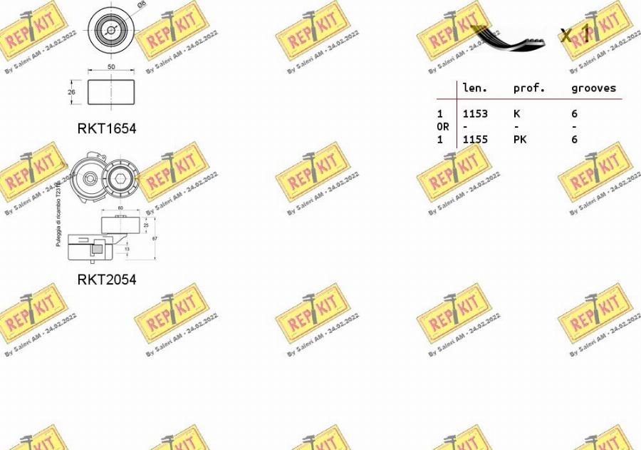 REPKIT RKTA0132 - Ķīļrievu siksnu komplekts ps1.lv