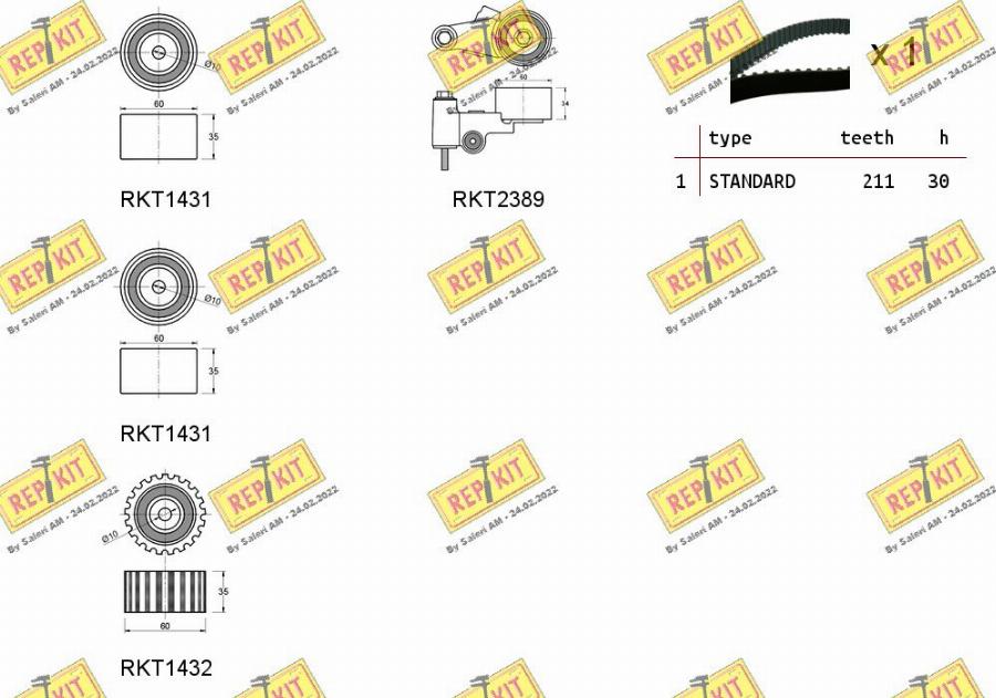 REPKIT RKTK0994 - Zobsiksnas komplekts ps1.lv