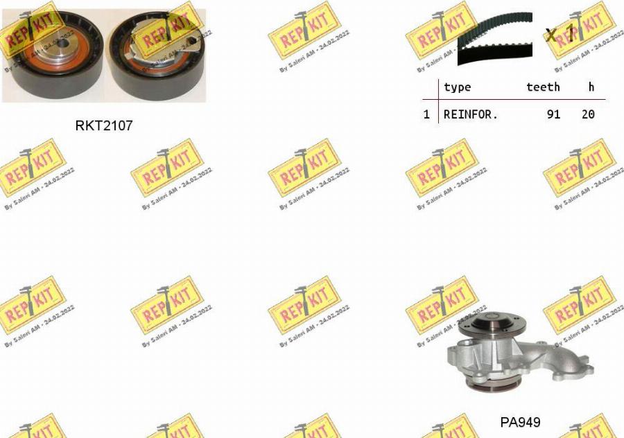 REPKIT RKTK0862PA - Ūdenssūknis + Zobsiksnas komplekts ps1.lv