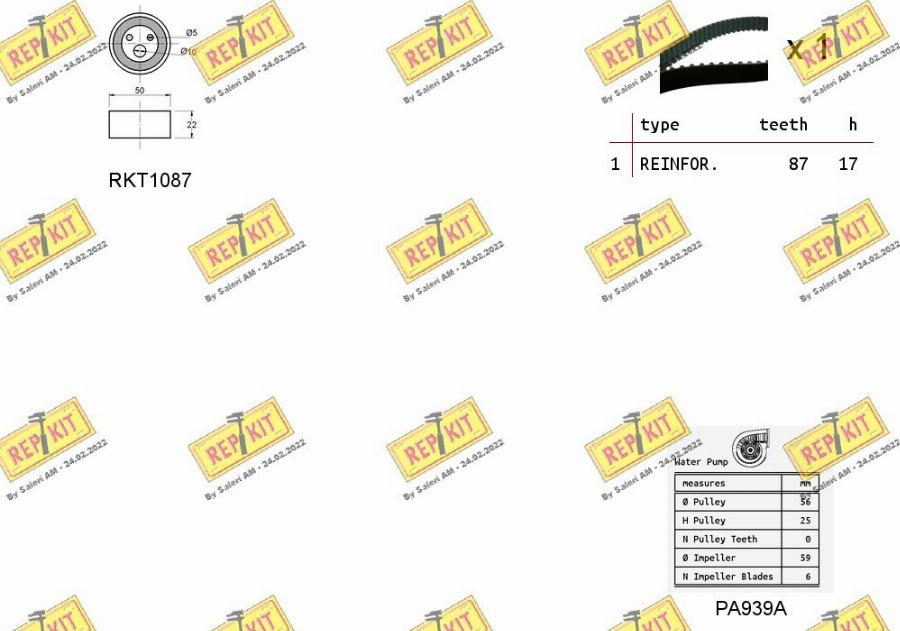 REPKIT RKTK0818PA - Ūdenssūknis + Zobsiksnas komplekts ps1.lv