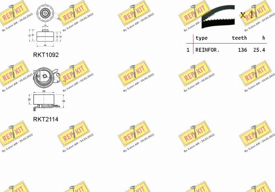 REPKIT RKTK1054 - Zobsiksnas komplekts ps1.lv