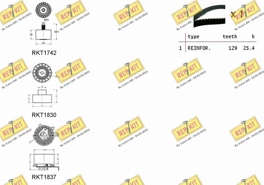 REPKIT RKTK1030 - Zobsiksnas komplekts ps1.lv