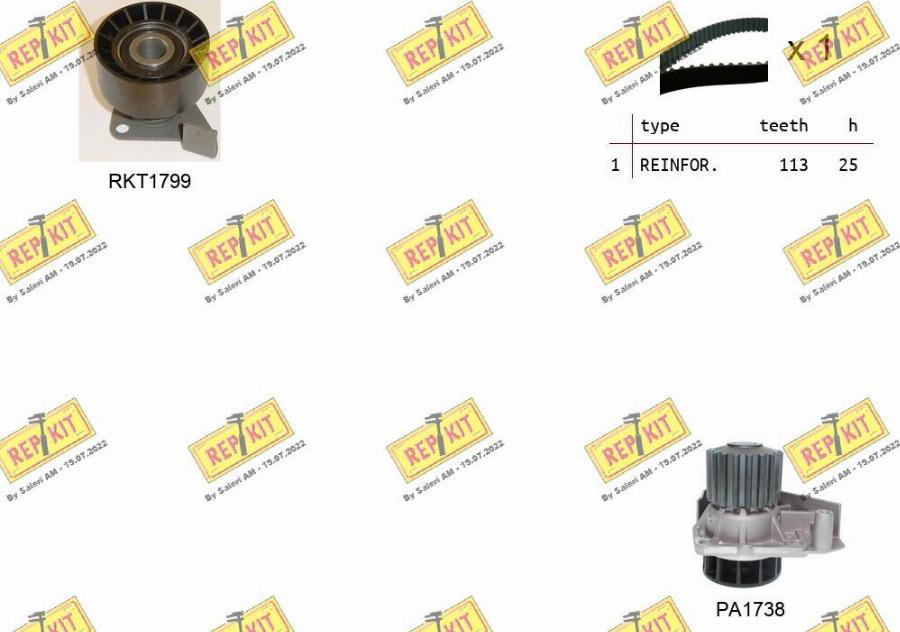 REPKIT RKTK1133PA - Ūdenssūknis + Zobsiksnas komplekts ps1.lv