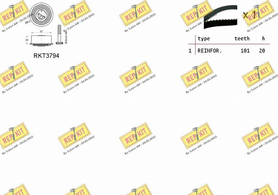 REPKIT RKTK1283 - Zobsiksnas komplekts ps1.lv