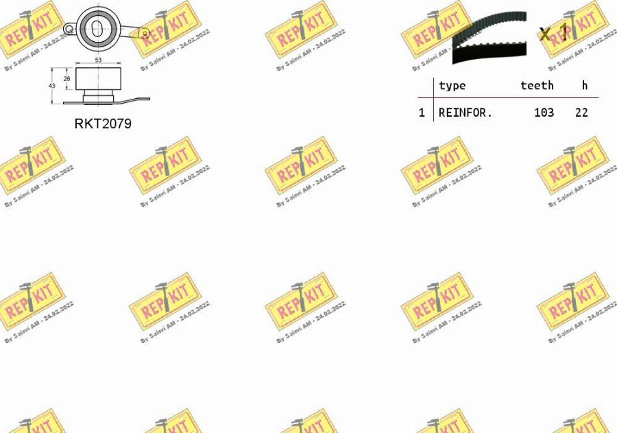 REPKIT RKTK1239 - Zobsiksnas komplekts ps1.lv