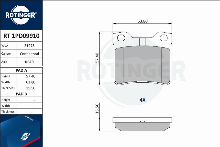 Rotinger RT 1PD09910 - Bremžu uzliku kompl., Disku bremzes ps1.lv