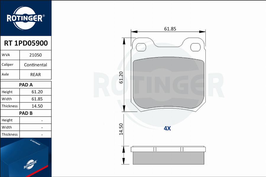 Rotinger RT 1PD05900 - Bremžu uzliku kompl., Disku bremzes ps1.lv