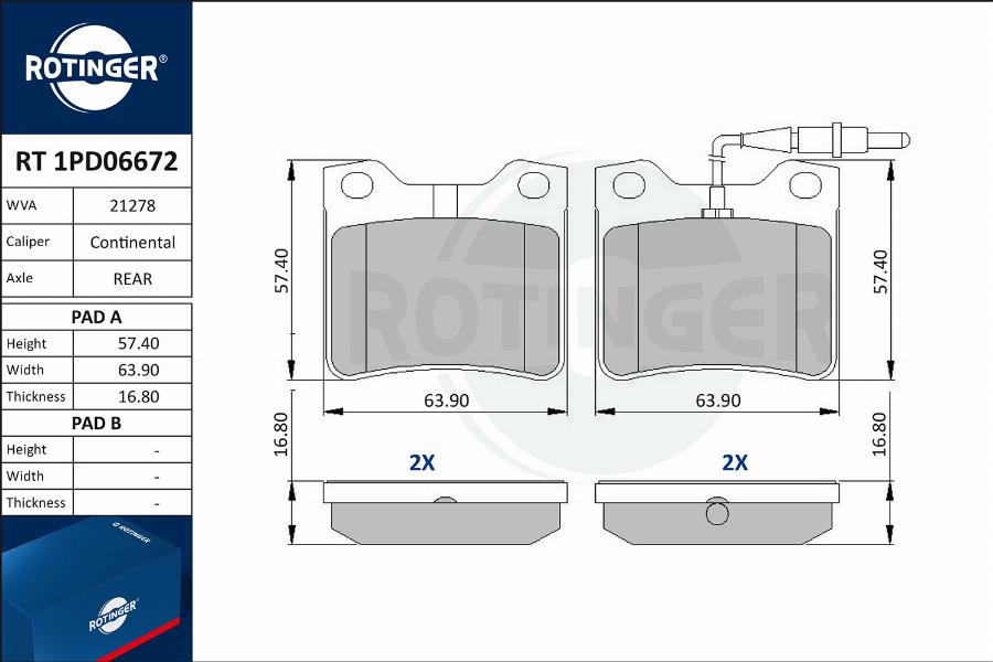 Rotinger RT 1PD06672 - Bremžu uzliku kompl., Disku bremzes ps1.lv