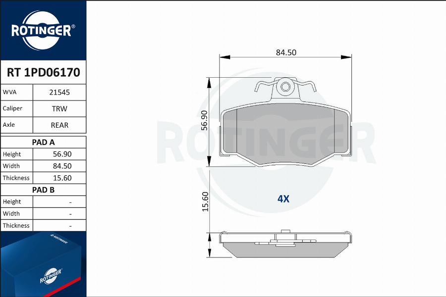 Rotinger RT 1PD06170 - Bremžu uzliku kompl., Disku bremzes ps1.lv