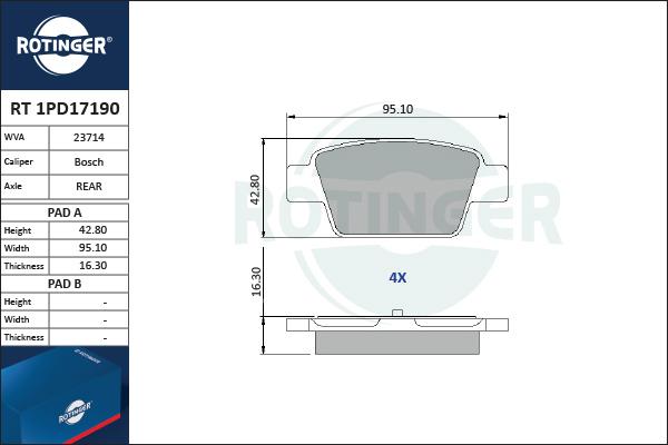 Rotinger RT 1PD17190 - Bremžu uzliku kompl., Disku bremzes ps1.lv