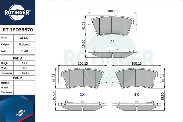 Rotinger RT 1PD35870 - Bremžu uzliku kompl., Disku bremzes ps1.lv