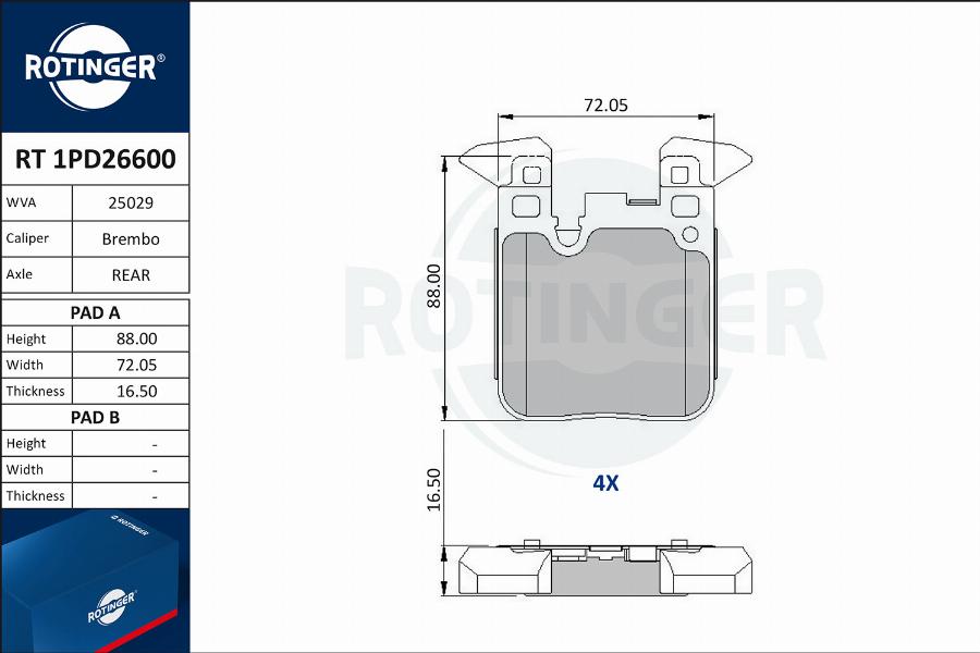 Rotinger RT 1PD26600 - Bremžu uzliku kompl., Disku bremzes ps1.lv