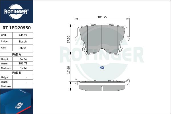 Rotinger RT 1PD20350 - Bremžu uzliku kompl., Disku bremzes ps1.lv