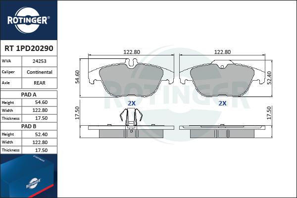 Rotinger RT 1PD20290 - Bremžu uzliku kompl., Disku bremzes ps1.lv