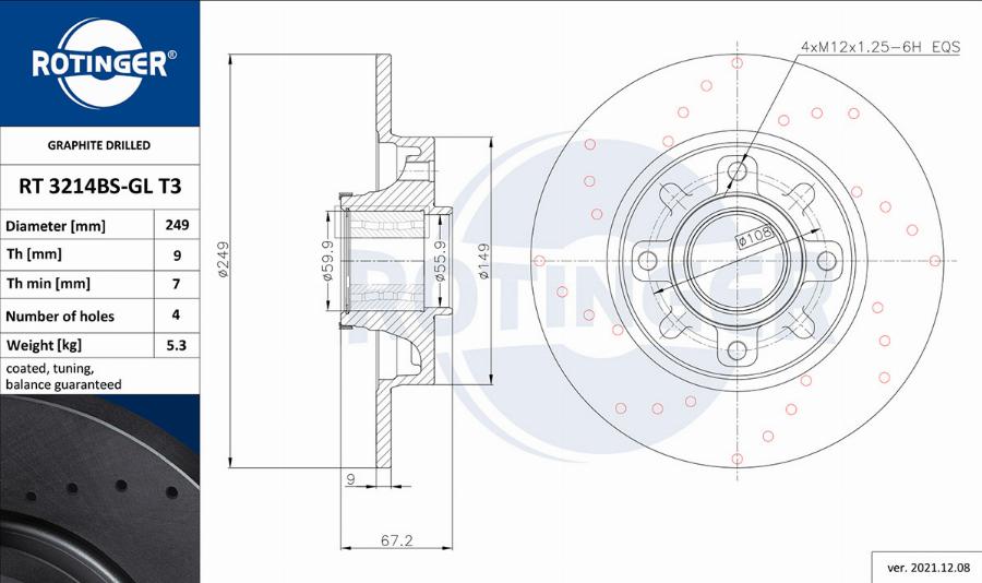 Rotinger RT 3214BS-GL T3 - Bremžu diski ps1.lv