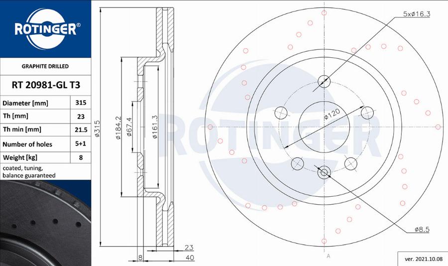 Rotinger RT 20981-GL T3 - Bremžu diski ps1.lv