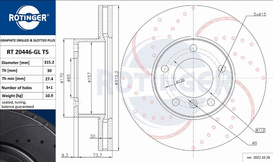 Rotinger RT 20446-GL T5 - Bremžu diski ps1.lv