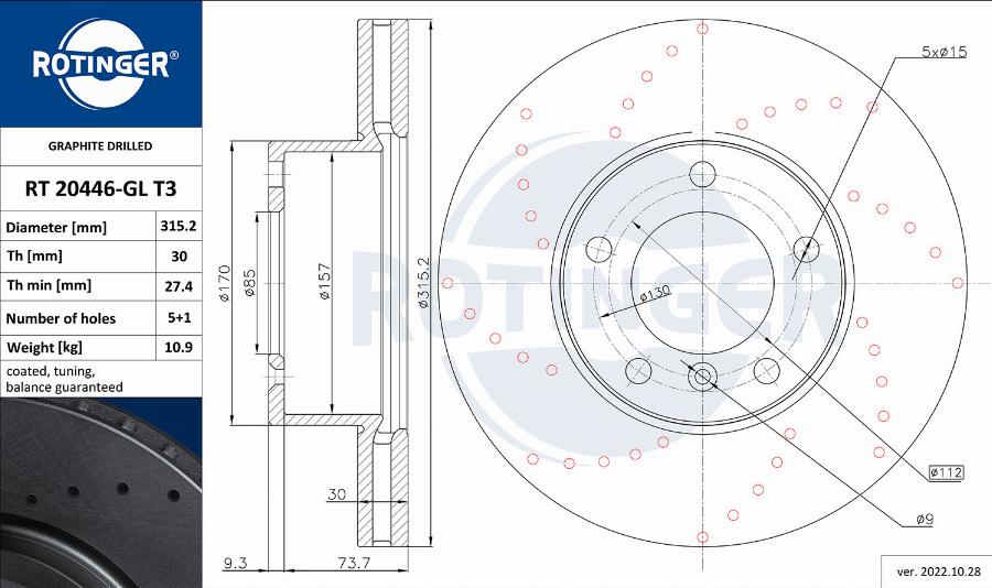 Rotinger RT 20446-GL T3 - Bremžu diski ps1.lv