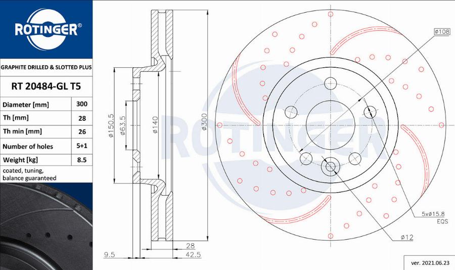 Rotinger RT 20484-GL T5 - Bremžu diski ps1.lv