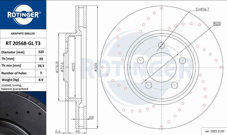 Rotinger RT 20568-GL T3 - Bremžu diski ps1.lv