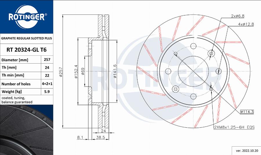 Rotinger RT 20324-GL T6 - Bremžu diski ps1.lv