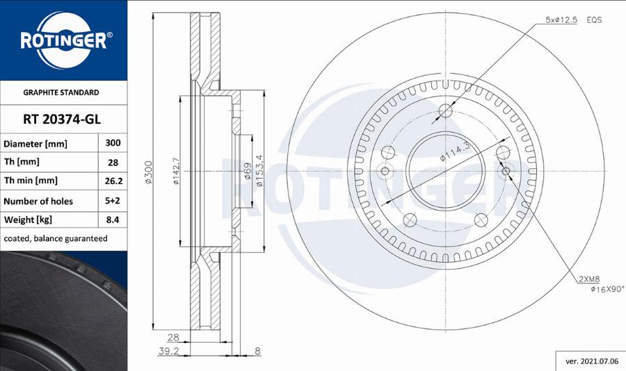 Rotinger RT 20374-GL - Bremžu diski ps1.lv