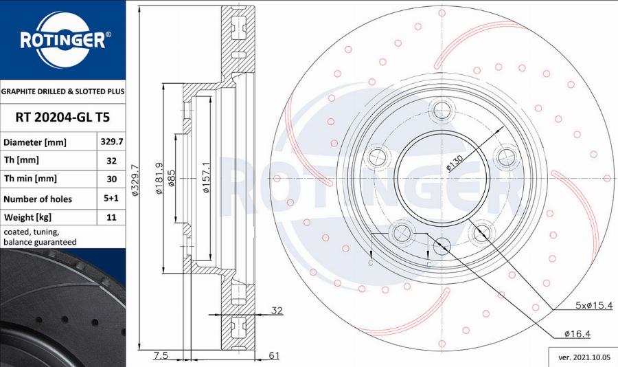 Rotinger RT 20204-GL T5 - Bremžu diski ps1.lv