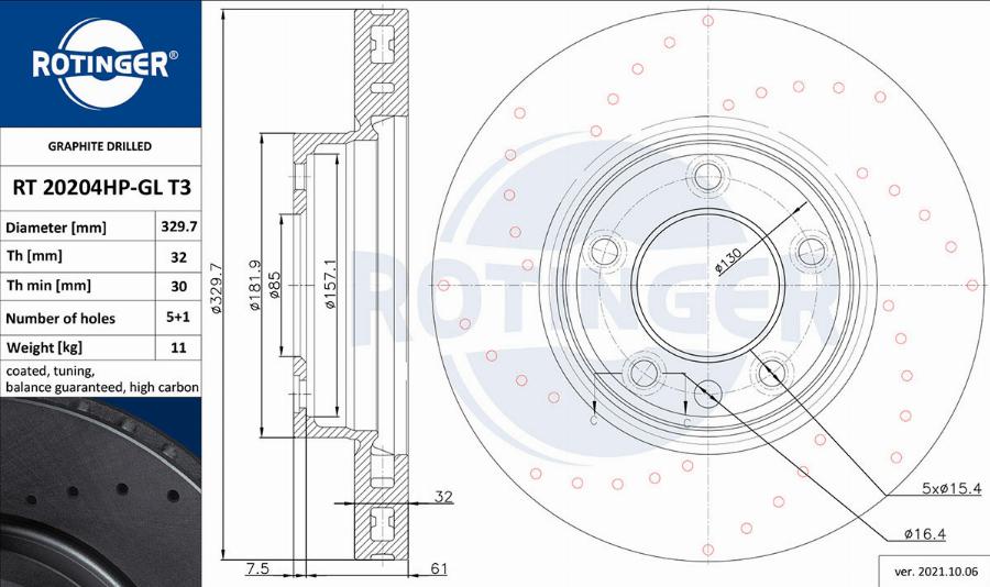 Rotinger RT 20204HP-GL T3 - Bremžu diski ps1.lv