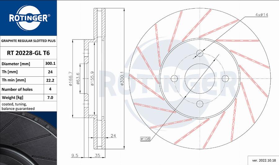 Rotinger RT 20228-GL T6 - Bremžu diski ps1.lv