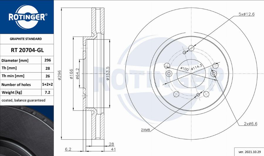 Rotinger RT 20704-GL - Bremžu diski ps1.lv