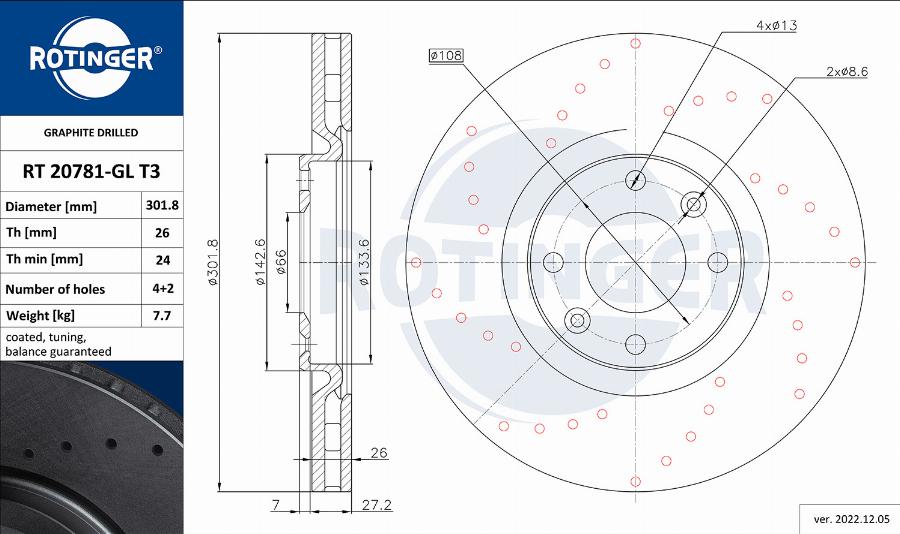 Rotinger RT 20781-GL T3 - Bremžu diski ps1.lv