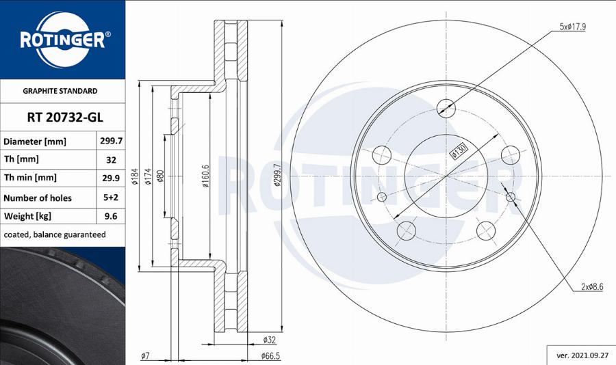 Rotinger RT 20732-GL - Bremžu diski ps1.lv