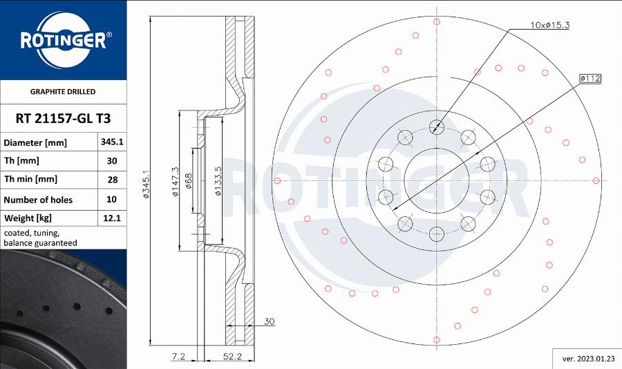 Rotinger RT 21157-GL T3 - Bremžu diski ps1.lv