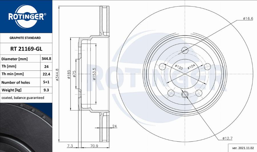 Rotinger RT 21169-GL - Bremžu diski ps1.lv