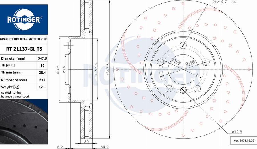 Rotinger RT 21137-GL T5 - Bremžu diski ps1.lv