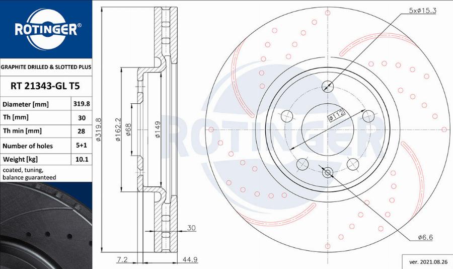 Rotinger RT 21343-GL T5 - Bremžu diski ps1.lv