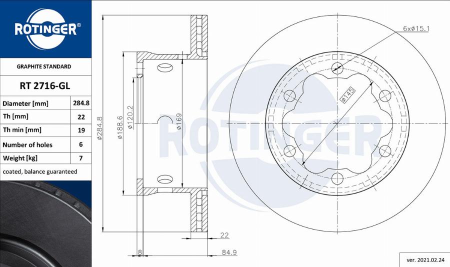 Rotinger RT 2716-GL - Bremžu diski ps1.lv