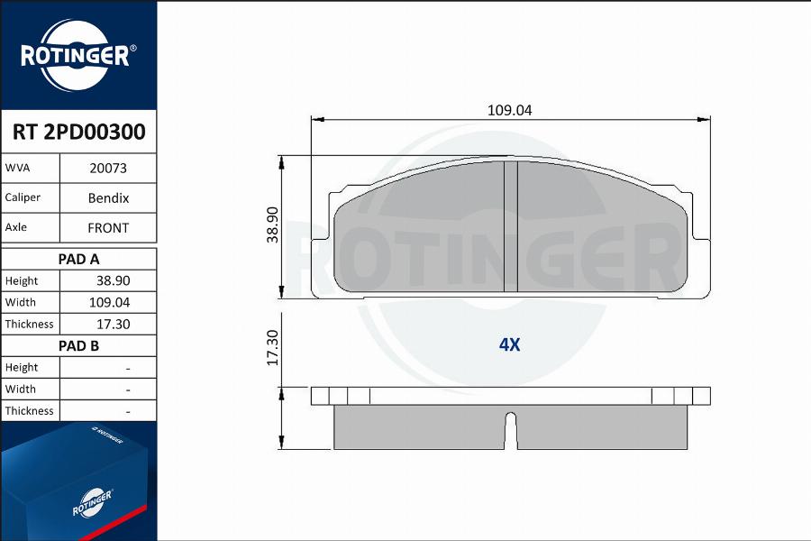 Rotinger RT 2PD00300 - Bremžu uzliku kompl., Disku bremzes ps1.lv