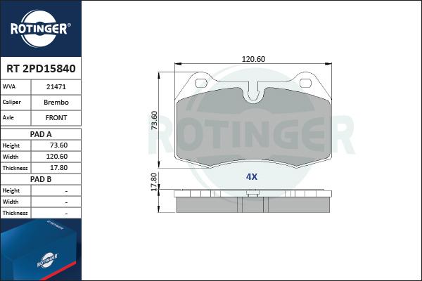 Rotinger RT 2PD15840 - Bremžu uzliku kompl., Disku bremzes ps1.lv