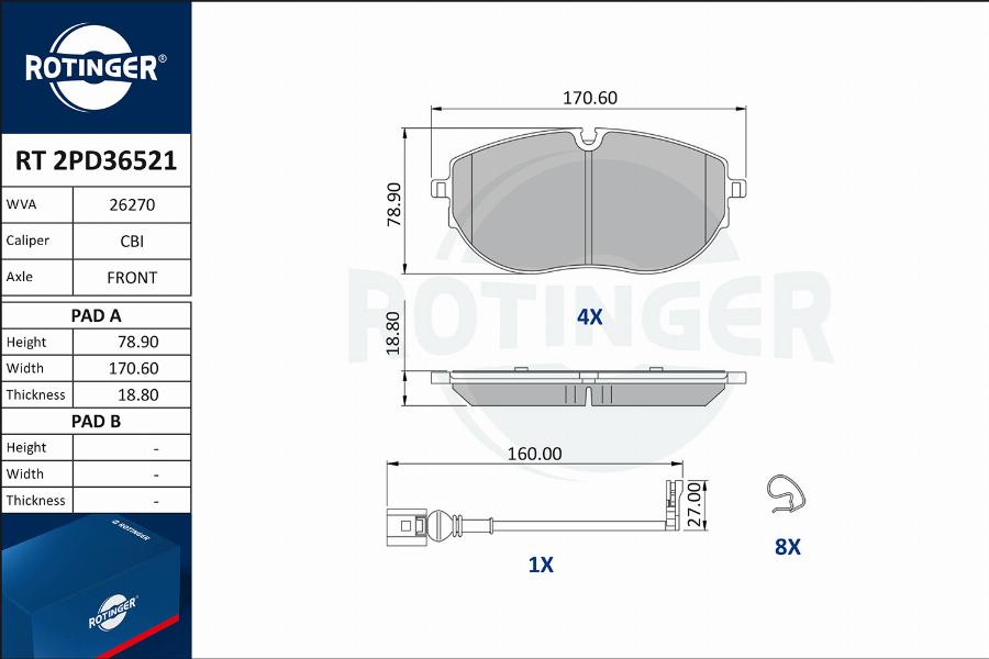 Rotinger RT 2PD36521 - Bremžu uzliku kompl., Disku bremzes ps1.lv