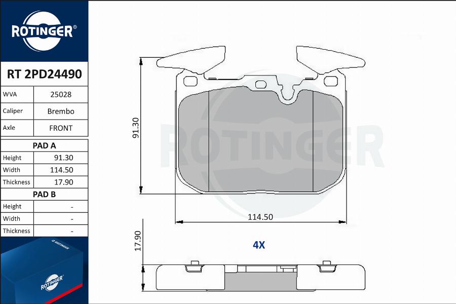 Rotinger RT 2PD24490 - Bremžu uzliku kompl., Disku bremzes ps1.lv