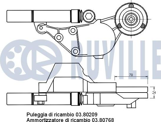 Ruville 540901 - Siksnas spriegotājs, Ķīļsiksna ps1.lv