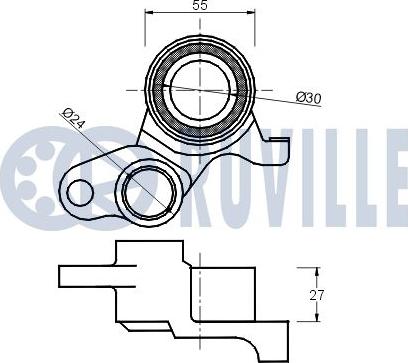 Ruville 540490 - Spriegotājrullītis, Gāzu sadales mehānisma piedziņas siksna ps1.lv