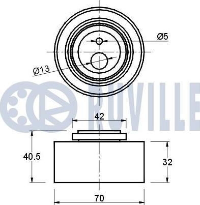 Ruville 540462 - Spriegotājrullītis, Gāzu sadales mehānisma piedziņas siksna ps1.lv